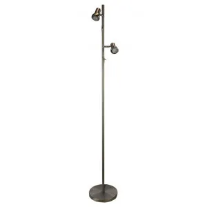 Daxam Metal Twin Adjustable LED Floor Lamp, Antique Brass by Oriel Lighting, a Floor Lamps for sale on Style Sourcebook