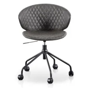 Gartel PU Leather Office Chair, Charcoal / Black by Conception Living, a Chairs for sale on Style Sourcebook