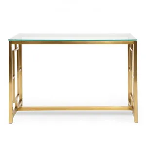 Zodia Glass & Stainless Steel Console Table, 120cm, Gold by Conception Living, a Console Table for sale on Style Sourcebook