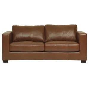 Gordon 2.5 Seater Sofa in Leather Natural by OzDesignFurniture, a Sofas for sale on Style Sourcebook