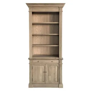 Dundee Oak Timber Library Bookcase, 108cm, Weathered Oak by Manoir Chene, a Bookshelves for sale on Style Sourcebook