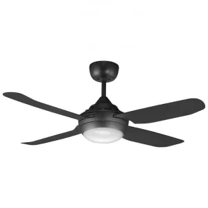 Ventair Spinika Commercial Grade Indoor / Outdoor Ceiling Fan with CCT LED Light, 132cm/52", Matte Black by Ventair, a Ceiling Fans for sale on Style Sourcebook