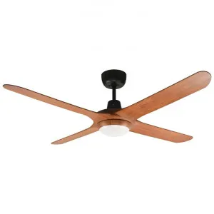 Ventair Spyda Commercial Grade Indoor / Outdoor 4 Blade Ceiling Fan with CCT LED Light, 125cm/50", Teak by Ventair, a Ceiling Fans for sale on Style Sourcebook
