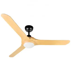 Ventair Spyda Commercial Grade Indoor / Outdoor 3 Blade Ceiling Fan with CCT LED Light, 140cm/56", Bamboo by Ventair, a Ceiling Fans for sale on Style Sourcebook