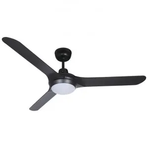 Ventair Spyda Commercial Grade Indoor / Outdoor 3 Blade Ceiling Fan with CCT LED Light, 140cm/56", Matte Black by Ventair, a Ceiling Fans for sale on Style Sourcebook