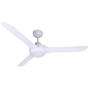 Ventair Spyda Commercial Grade Indoor / Outdoor 3 Blade Ceiling Fan with CCT LED Light, 140cm/56", Satin White by Ventair, a Ceiling Fans for sale on Style Sourcebook