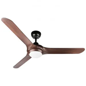 Ventair Spyda Commercial Grade Indoor / Outdoor 3 Blade Ceiling Fan with CCT LED Light, 140cm/56", Walnut by Ventair, a Ceiling Fans for sale on Style Sourcebook