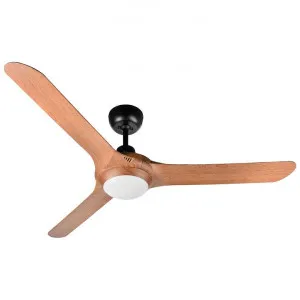 Ventair Spyda Commercial Grade Indoor / Outdoor 3 Blade Ceiling Fan with CCT LED Light, 157cm/62", Teak by Ventair, a Ceiling Fans for sale on Style Sourcebook