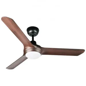 Ventair Spyda Commercial Grade Indoor / Outdoor 3 Blade Ceiling Fan with CCT LED Light, 157cm/62", Walnut by Ventair, a Ceiling Fans for sale on Style Sourcebook