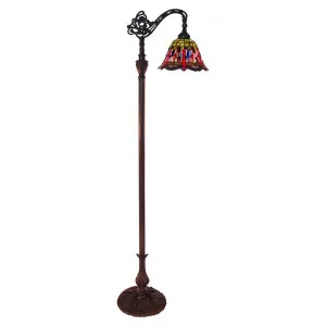 Red Dragonfly Tiffany Style Stained Glass Downbridge Floor Lamp by GG Bros, a Floor Lamps for sale on Style Sourcebook