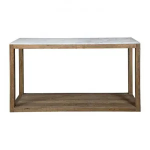 Denver Aveyron Marble Topped Oak Timber Console Table, 150cm, Natural by Florabelle, a Console Table for sale on Style Sourcebook