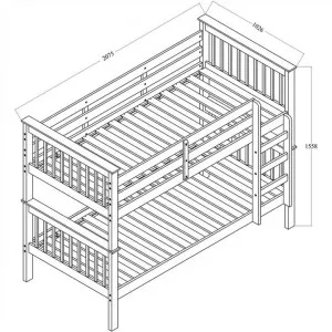 Monza New Zealand Pine Timber Bunk Bed, Single, Grey by AusFurniture, a Kids Beds & Bunks for sale on Style Sourcebook