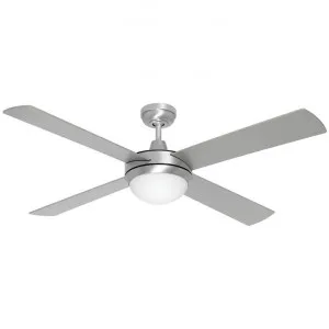 Caprice Timber Ceiling Fan with Light, 130cm/52", Brushed Steel by Mercator, a Ceiling Fans for sale on Style Sourcebook