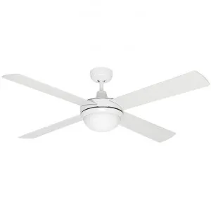 Caprice Timber Ceiling Fan with Light, 130cm/52", White by Mercator, a Ceiling Fans for sale on Style Sourcebook