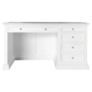 Hermitage Birch Timber Executive Desk, 147cm, Satin White by Manoir Chene, a Desks for sale on Style Sourcebook