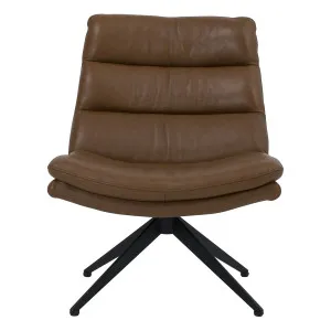Victoria Swivel Chair in Missouri Leather Brown by OzDesignFurniture, a Chairs for sale on Style Sourcebook