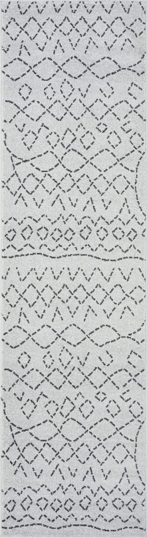 Junya Grey And Ivory Runner Rug by Miss Amara, a Other Rugs for sale on Style Sourcebook