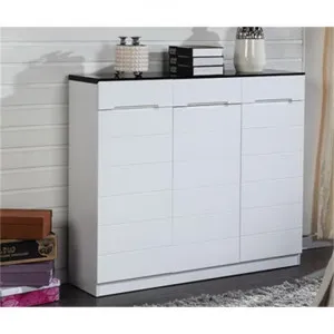 3-Door and 3-Drawer Black and White Shoe Cabinet - 120x101x31.5cm by Maison Furniture, a Shoe Organisers for sale on Style Sourcebook