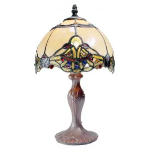 Memphis Tiffany Style Stained Glass Table Lamp, Beige, Extra Small by GG Bros, a Table & Bedside Lamps for sale on Style Sourcebook
