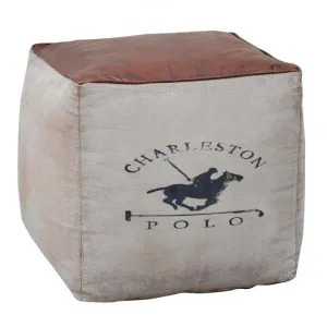 Charleston Polo Recycled Canvas Square Ottoman by Philuxe Home, a Ottomans for sale on Style Sourcebook