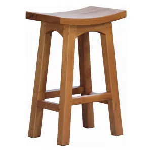 Showa Mahogany Timber Saddle Counter Stool, Caramel by Centrum Furniture, a Bar Stools for sale on Style Sourcebook