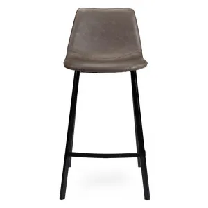 Byrne Faux Leather Counter Stool, Antique Grey by Viterbo Modern Furniture, a Bar Stools for sale on Style Sourcebook