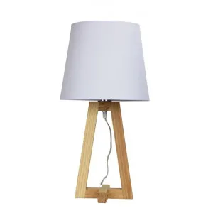 Edra Geometric Timber Base Table Lamp, White by Oriel Lighting, a Table & Bedside Lamps for sale on Style Sourcebook