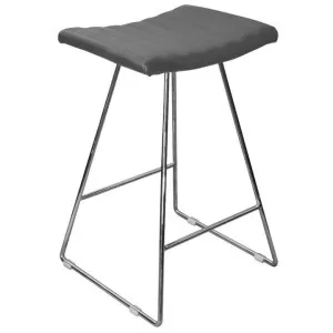 Bob PU Leather Counter Stool, Chrome / Grey by Ingram Designer, a Bar Stools for sale on Style Sourcebook