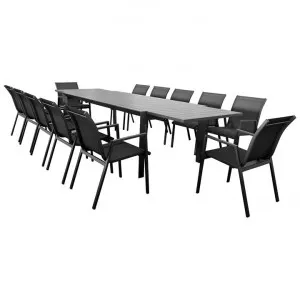 Icarus Aluminium Outdoor Extensible Dining Table, 230-345cm, Charcoal by Dodicci, a Tables for sale on Style Sourcebook