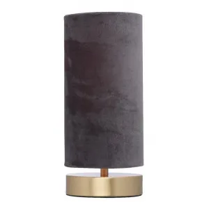 Harlow Velvet Fabric Touch Table Lamp, Dark Grey by Mercator, a Table & Bedside Lamps for sale on Style Sourcebook