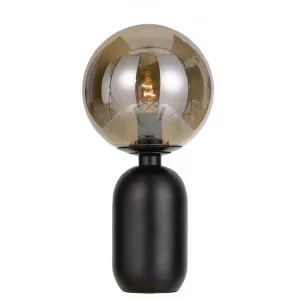 Kade Metal & Glass Table Lamp, Black / Smoke by Telbix, a Table & Bedside Lamps for sale on Style Sourcebook