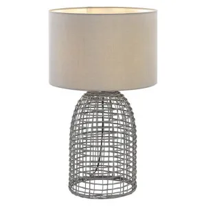Bayz Rattan Base Table Lamp, Large, Grey by Telbix, a Table & Bedside Lamps for sale on Style Sourcebook