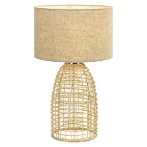 Bayz Rattan Base Table Lamp, Large, Sand by Telbix, a Table & Bedside Lamps for sale on Style Sourcebook