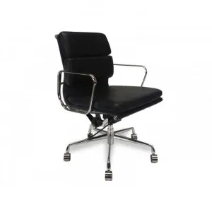 Ashton Low Back Office Chair - Black Leather by Interior Secrets - AfterPay Available by Interior Secrets, a Chairs for sale on Style Sourcebook