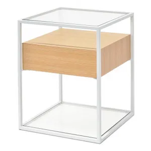 Norman Scandinavian Oak Side Table - Metal Frame - Last One by Interior Secrets - AfterPay Available by Interior Secrets, a Side Table for sale on Style Sourcebook