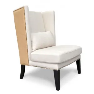 Mercer Lounge Fabric Wingback Chair - Classic Cream - Last One by Interior Secrets - AfterPay Available by Interior Secrets, a Chairs for sale on Style Sourcebook