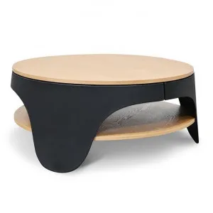 Jackson 82cm Wooden Round Coffee Table - Natural Top and Black Leg by Interior Secrets - AfterPay Available by Interior Secrets, a Coffee Table for sale on Style Sourcebook