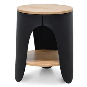 Jackson Round Side Table - Natural - Black by Interior Secrets - AfterPay Available by Interior Secrets, a Side Table for sale on Style Sourcebook