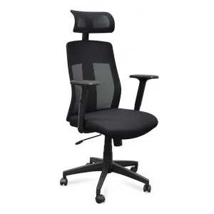 Benson Mesh Fabric Office Chair With Head Rest - Black by Interior Secrets - AfterPay Available by Interior Secrets, a Chairs for sale on Style Sourcebook