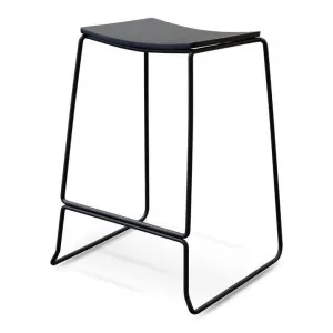 Apollo Timber Seat Bar Stool - Full Black by Interior Secrets - AfterPay Available by Interior Secrets, a Bar Stools for sale on Style Sourcebook