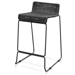 Bailey 65cm Rattan Cord Seat Bar Stool - Black by Interior Secrets - AfterPay Available by Interior Secrets, a Bar Stools for sale on Style Sourcebook