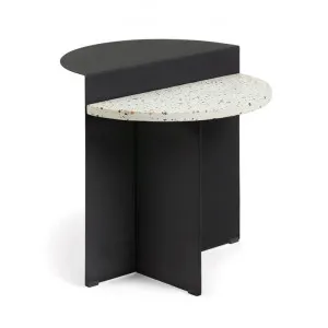 Cleary Metal Terrazzo Top Side Table - Black by Interior Secrets - AfterPay Available by Interior Secrets, a Side Table for sale on Style Sourcebook