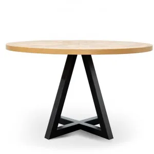 Percy 125cm Round Dining Table - European Knotty Oak and Peppercorn by Interior Secrets - AfterPay Available by Interior Secrets, a Dining Tables for sale on Style Sourcebook