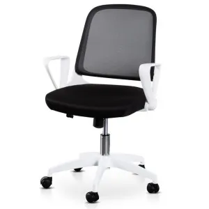 Heston Black Office Chair - White Arm and Base by Interior Secrets - AfterPay Available by Interior Secrets, a Chairs for sale on Style Sourcebook