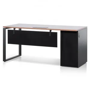 Halo 1.6m Single Seater Walnut Office Desk - Black Legs by Interior Secrets - AfterPay Available by Interior Secrets, a Desks for sale on Style Sourcebook