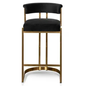 Adela Black Velvet Bar Stool - Golden Base by Interior Secrets - AfterPay Available by Interior Secrets, a Bar Stools for sale on Style Sourcebook