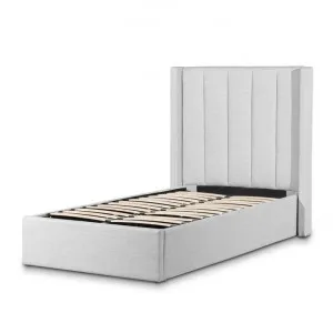 Betsy Fabric Single Bed Frame - Pearl Grey with Storage by Interior Secrets - AfterPay Available by Interior Secrets, a Beds & Bed Frames for sale on Style Sourcebook