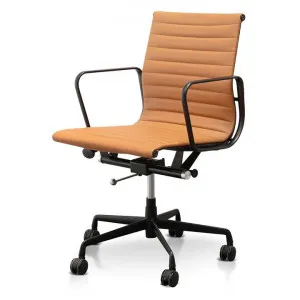 Floyd Low Back Office Chair - Saddle Tan in Black Frame by Interior Secrets - AfterPay Available by Interior Secrets, a Chairs for sale on Style Sourcebook
