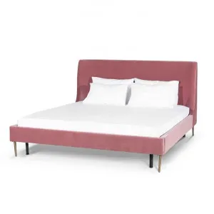 Sheri King Bed Frame - Blush Peach Velvet by Interior Secrets - AfterPay Available by Interior Secrets, a Beds & Bed Frames for sale on Style Sourcebook