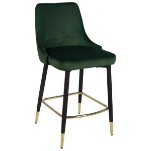 Kareena Velvet Fabric Counter Stool, Emerald by Viterbo Modern Furniture, a Bar Stools for sale on Style Sourcebook